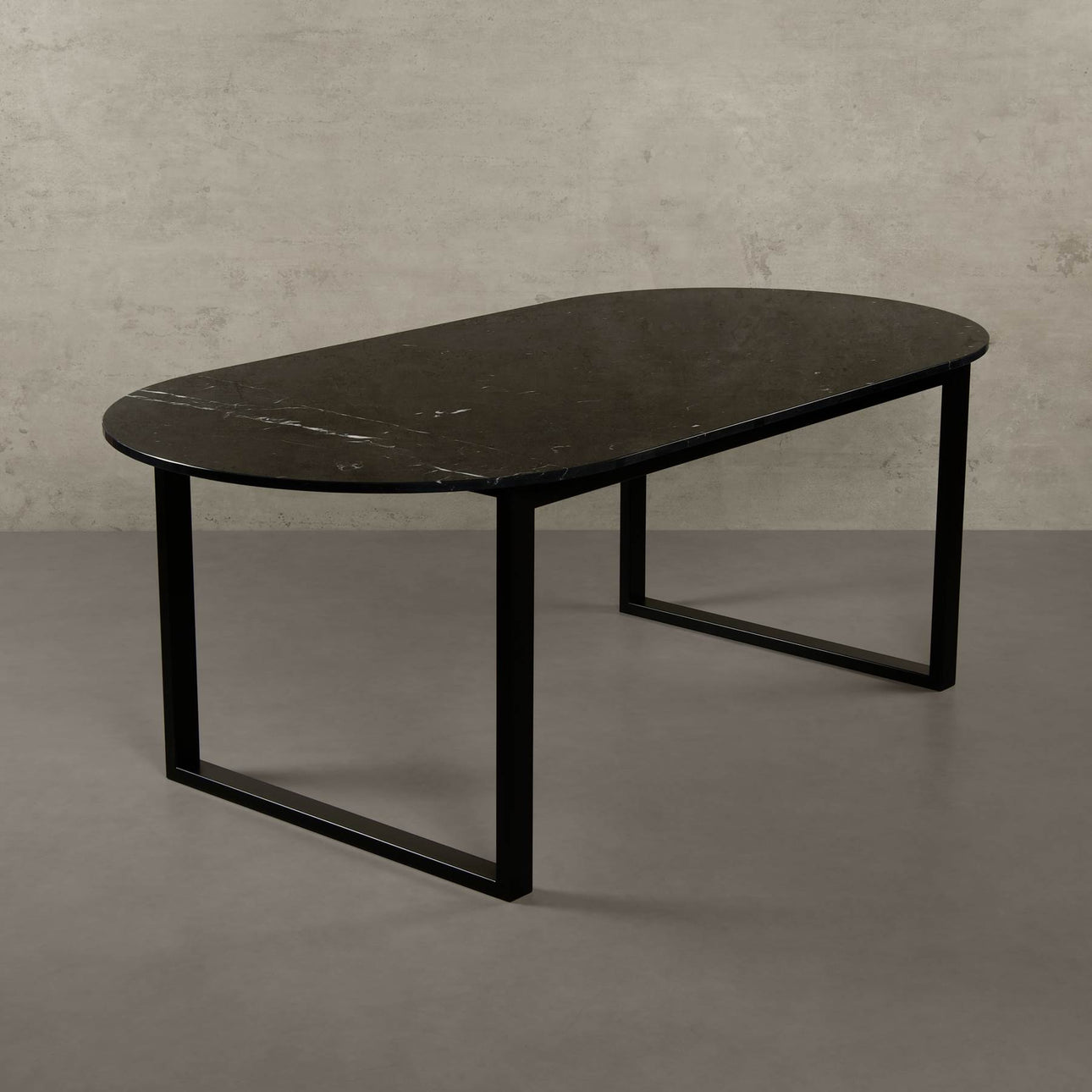 Bergen oval marble dining table