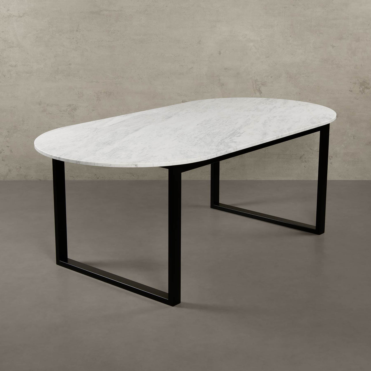 Bergen oval marble dining table