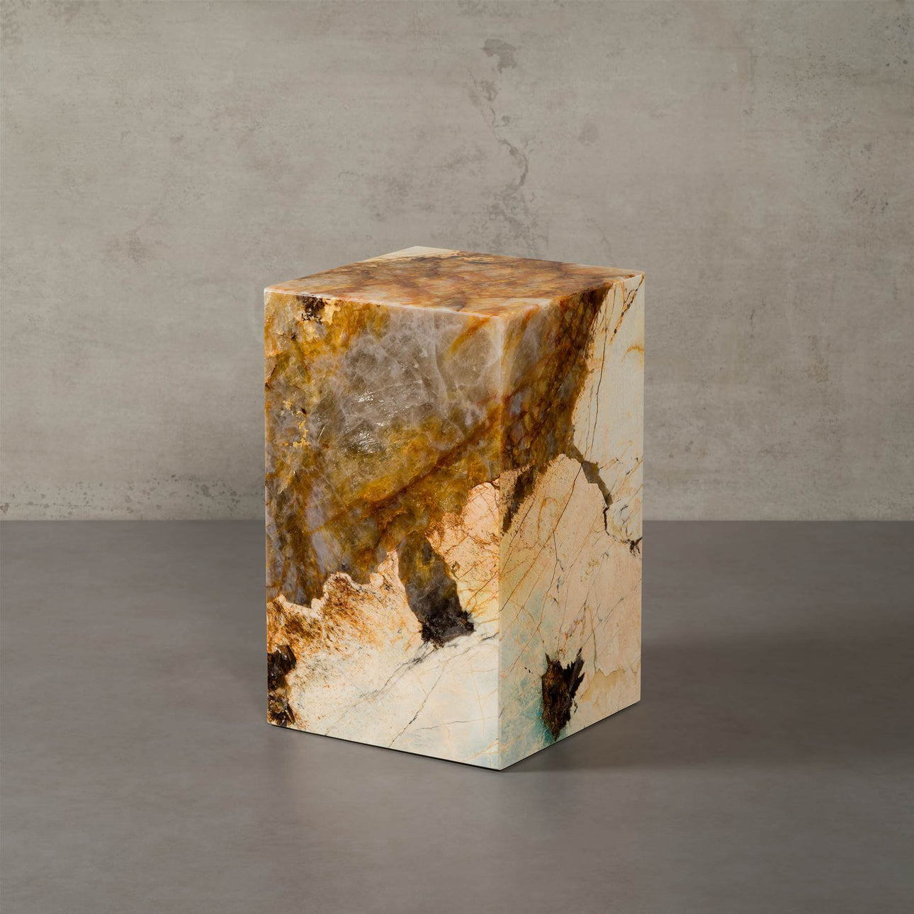 Cube Patagonia marble side table
